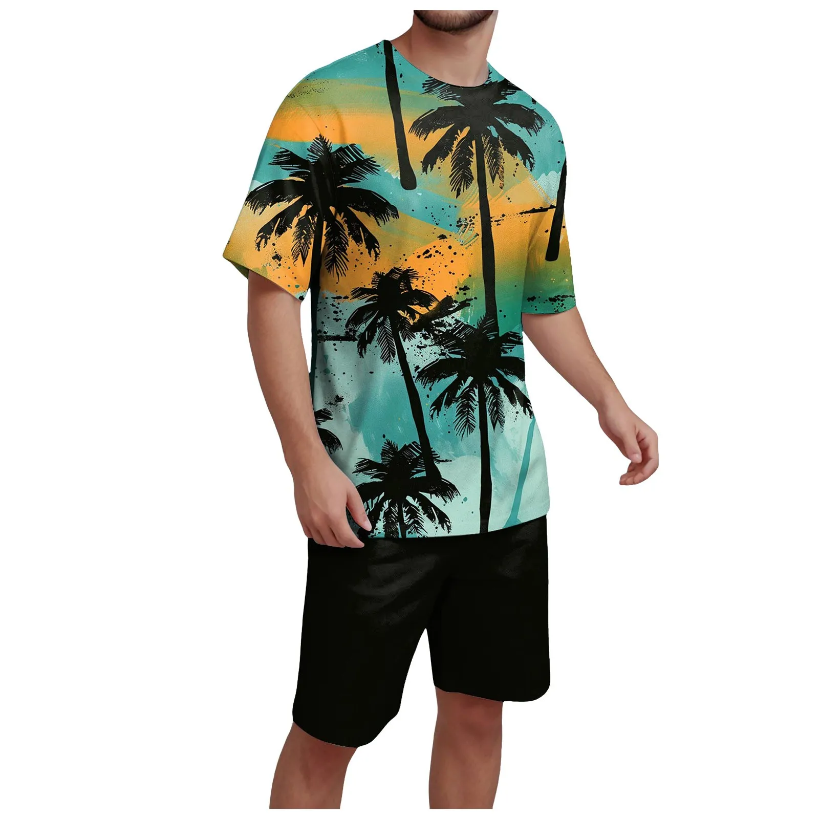 

Name Suits for Men Men's T Shirt Round Neck Short Sleeves Shorts 2 Pieces Men's Clothes And Pants Slim Fit Vest