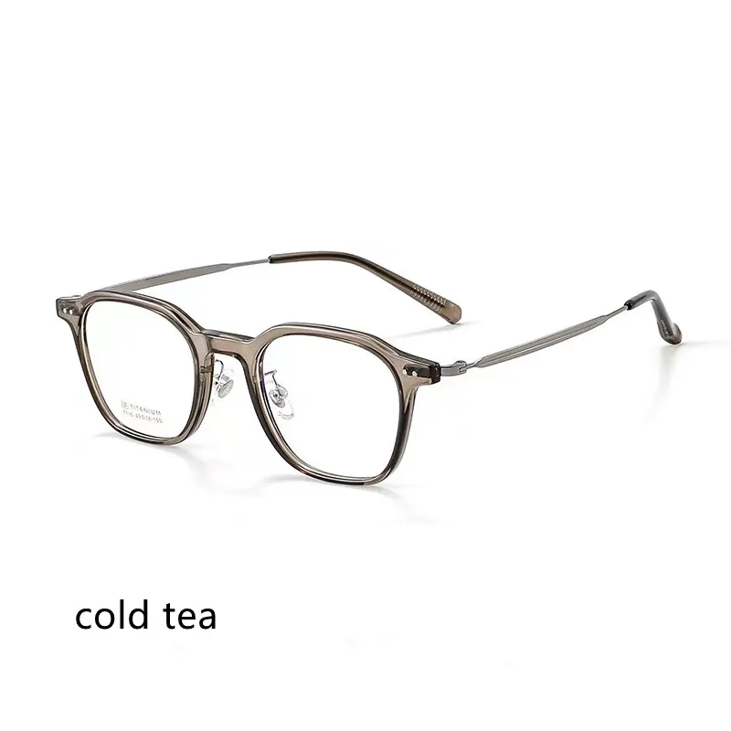 

49mm Ultra Light Square Eyeglasses Frame For Men And Women Titanium Flexible Legs With TR90 Rim Eyewear Spectacles Frame 7116