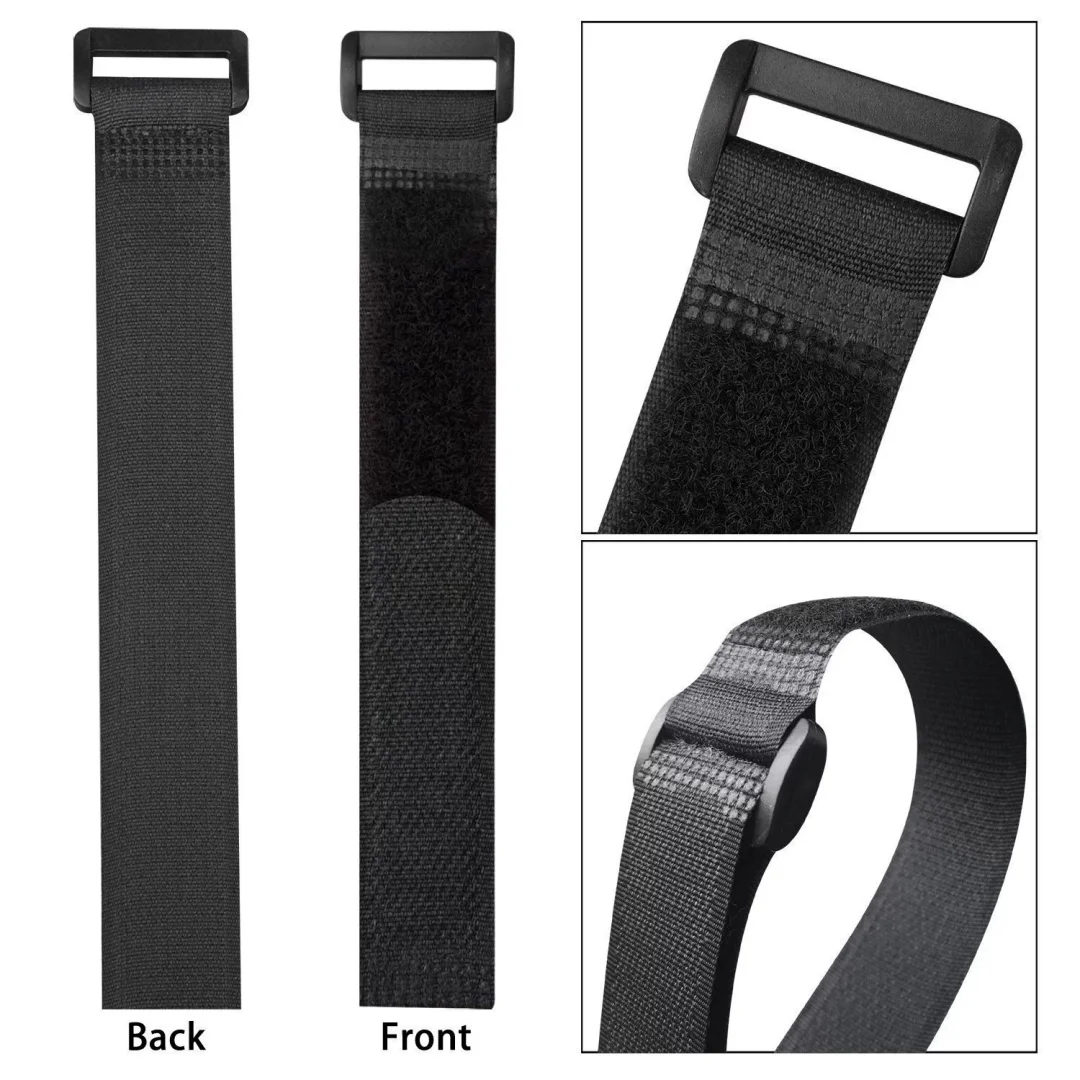 10pcs Reusable Nylon Hook And Loop Strap With Plastic Buckle Durable Self-Gripping Fastener Tie For Cable Organizer Storage