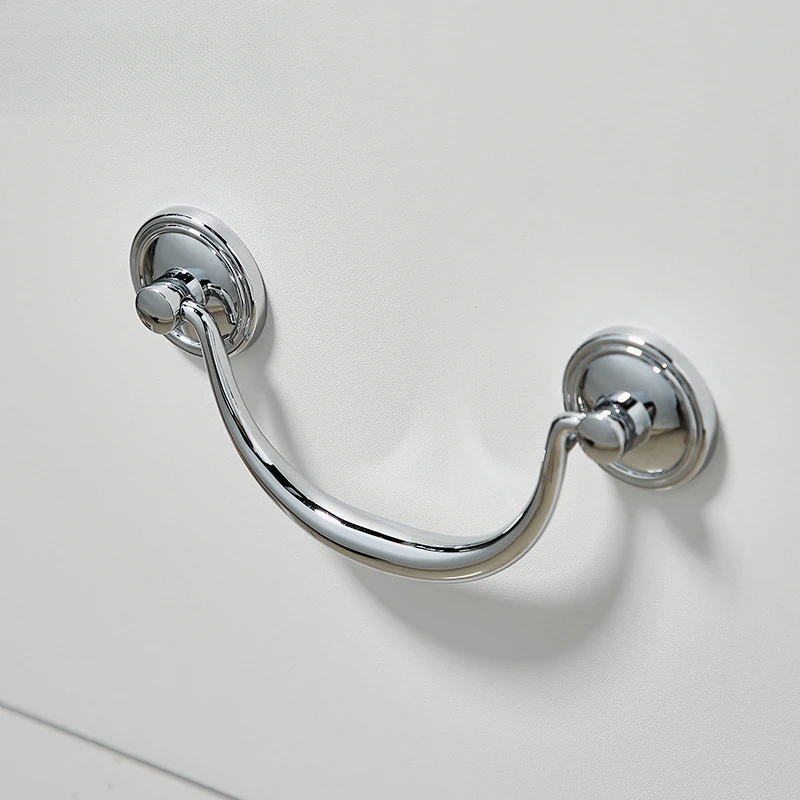 Brass French-style silver shell drawer handle, modern minimalist high-end cream-style minimalist cabinet wardrobe door handle, f
