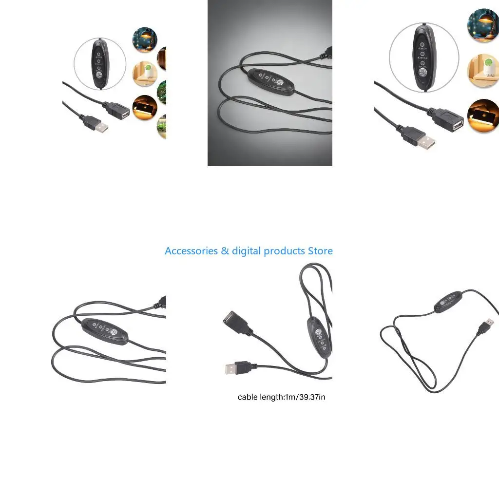 77JD USB 5V 3 Speed Adjustable Extension Cable For Cooling Laptop Coolers 1M Plastic Controller