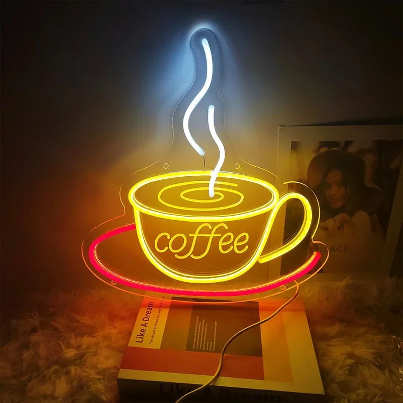 Coffee Bar Neon Signs for Wall Decor Led Sign Coffee Bar Decor Light Up Signs for Beer Bar Club Windows Glass Party Coffee Nook