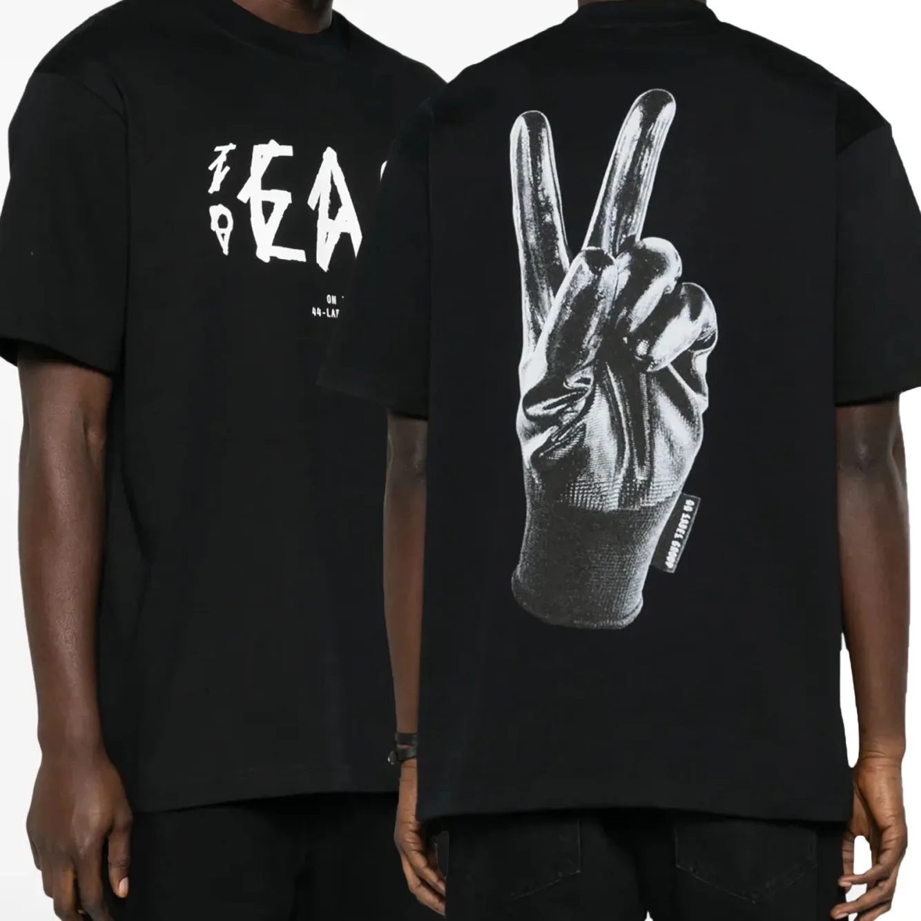 

New 2025 Popular INS Same Style 44 Letter Graphic Printing Breathable Sports Men Pure Cotton Casual Round Neck Short-sleeved Top