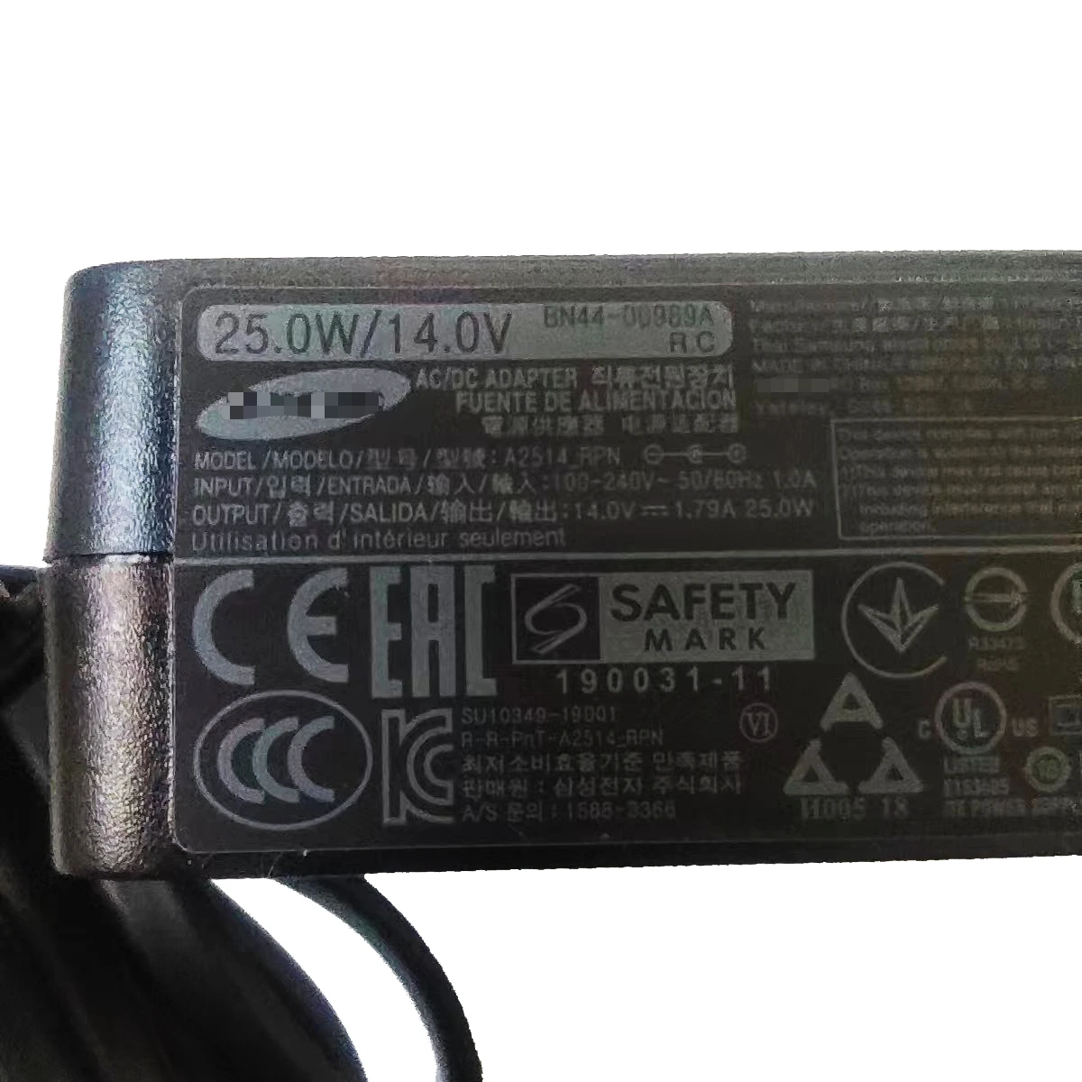 Original 14V 2.5A 35W AC DC Power Adapter PSU is for LS27E510CS LS27E510CS/EN Monitor Charger BN44-00989A BN44-00989B A2514_ RPN