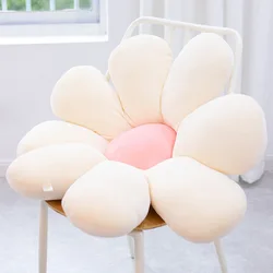 40-80cm Daisy Plush Plant Pillow Lifelike Sunflower Seat Cushion Yellow Pink Beige Chair Flower Pillow