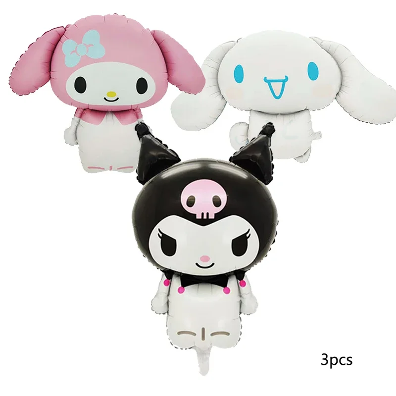 Cartoon Kuromi My Melody Themen-Folienballons Set Latexballons Kindergeburtstagsparty Dekoration Zahlenballon Globos – Detail 24