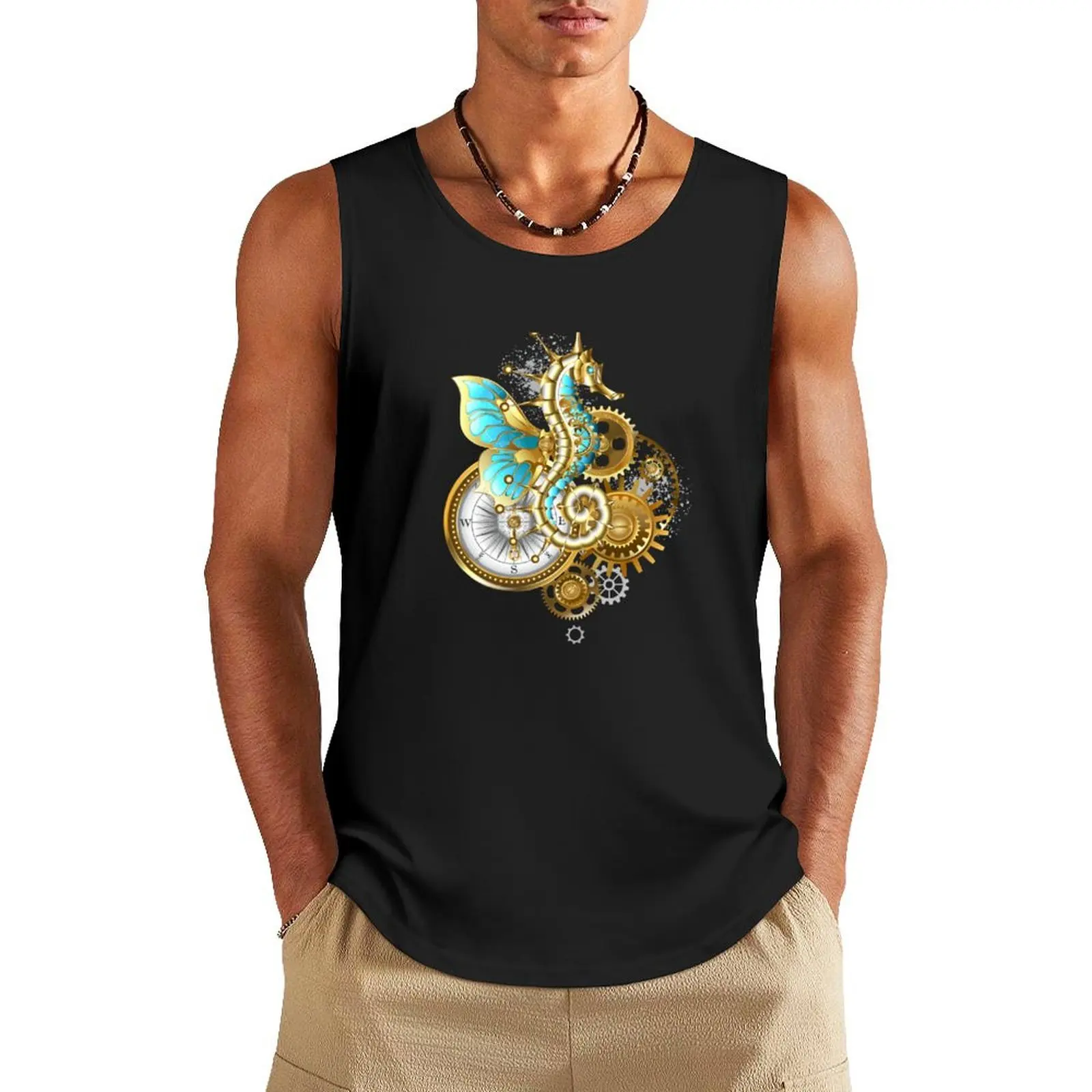 Mechanical Seahorse Tank Top gym clothing men gym