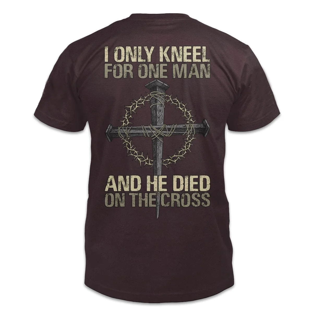 Well We Only Kneel for One Man, and He Died on The Cross. Not Afraid Evil. unique Christian Faith T-Shirt Premium Cotton Tshirt