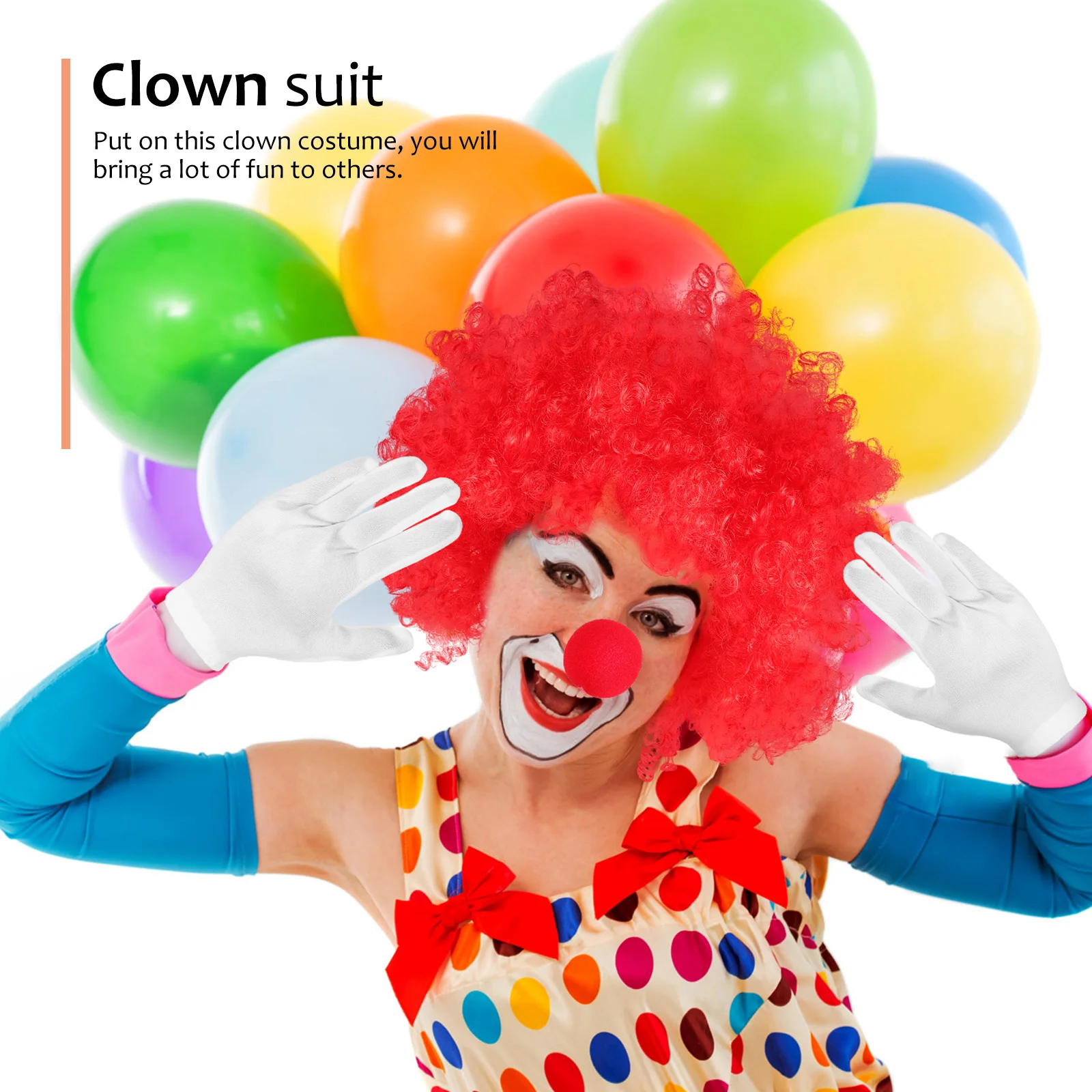 Clown Cosplay Prop Perücken Halloween Kostüme Erwachsene und Nase Handschuhe Haustier Chemiefaser Kind Mann für Kinder Lockig