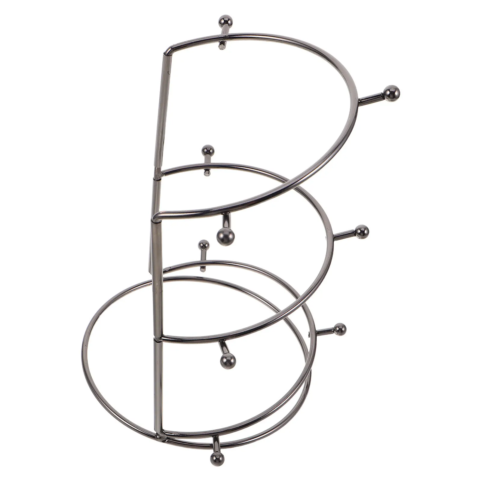 

Three Tier Crown Display Stand Gold Tiara Organizer Hairband Jewelry Holder for Wedding Shops Bridal Crown Storage Organizer