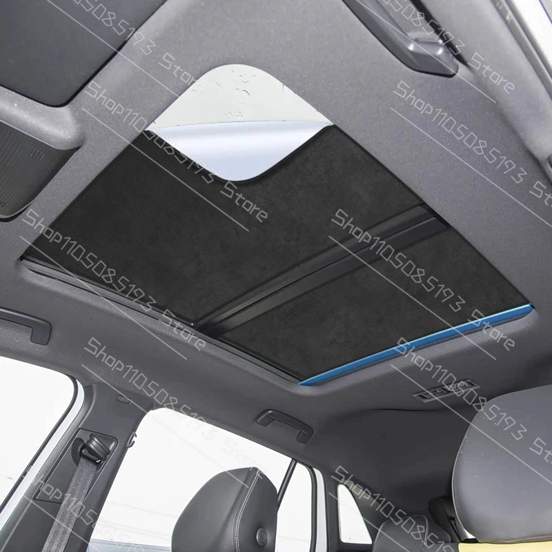 Car Suede Fabric Electrostatic Adsorption Sunroof Sunshade For VOLKSWAGEN ID.4 2021-Present Anti-UV Heat Insulation Skylight