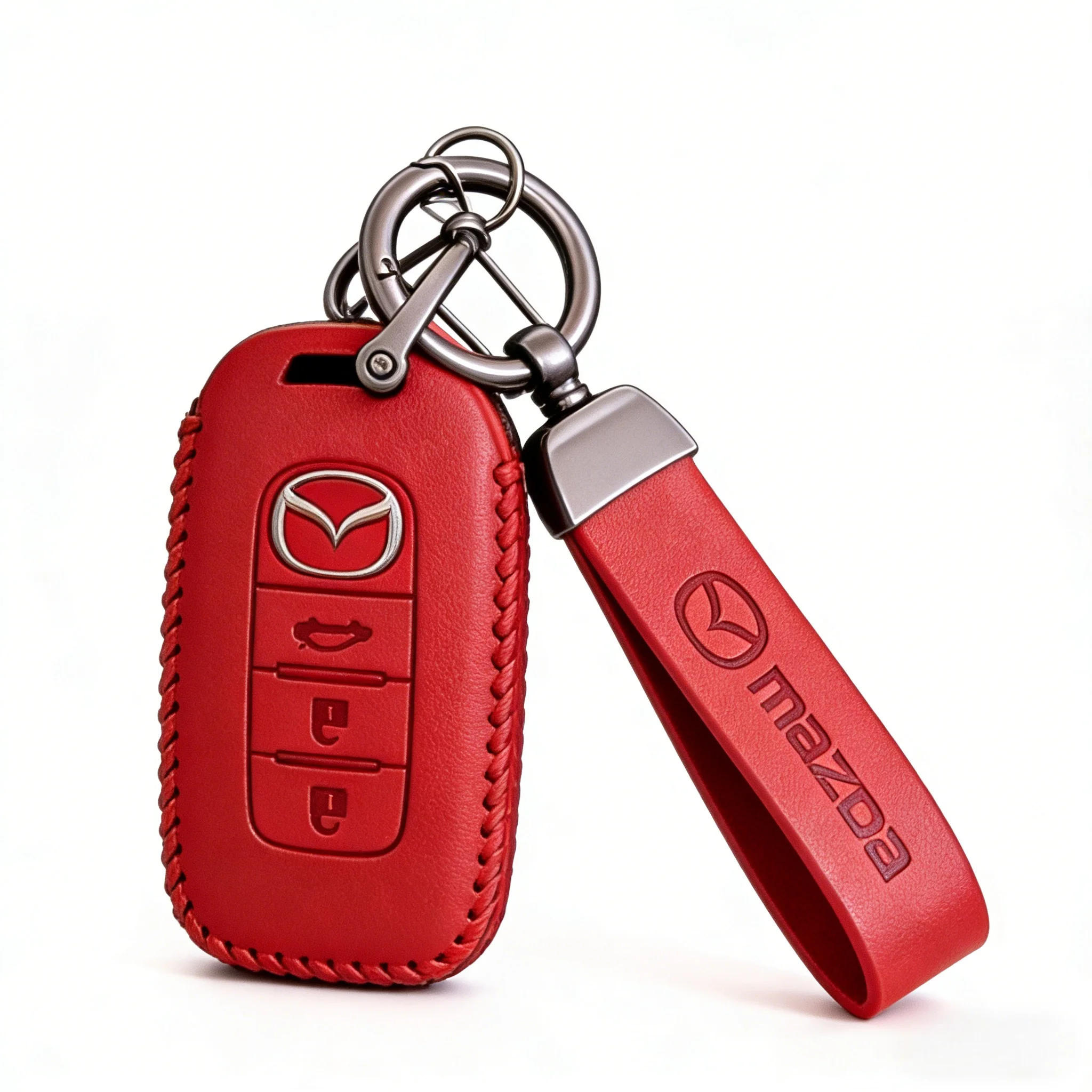 

Car Key Rings Luxury Leather Keychain Pendant Accessories For Mazda 6 2 3 CX50 CX60 BT-50 CX5 CX30 MX-5 CX3 CX8 Atenza CX80 CX70