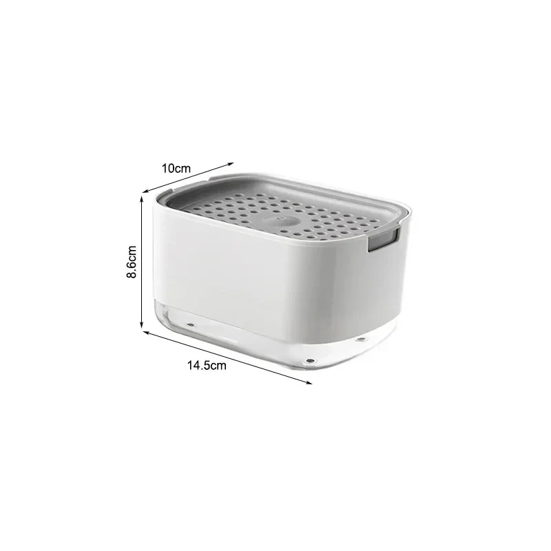 Dispensador de jabón líquido 2 en 1, contenedor con soporte de esponja para cocina y baño, accesorios de lavado