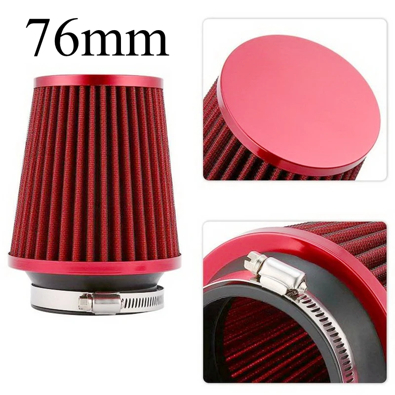 Car 76mm  Air Filter Car Racing Sport Air Filter Breather Filter Cone Air Filter Intake Air Filter 3 inch