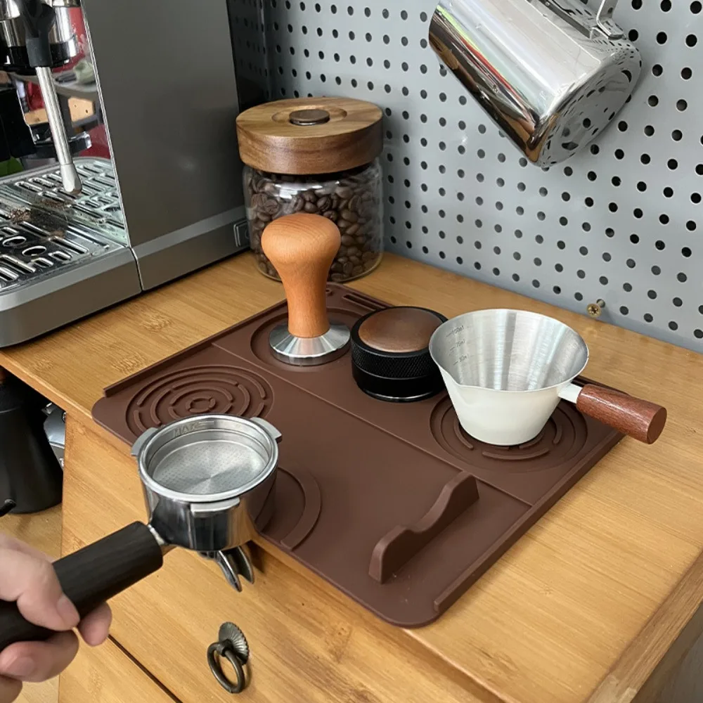 Coffee Making Station Accessory Silicone Tamper Mat Anti Slip Surface Espresso Press Cushion for Coffee Tamping Work in Home