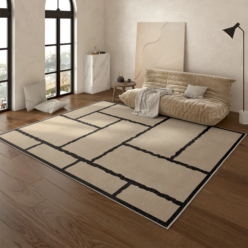 

Luxury Geometric Rugs for Bedroom, Living Room Decoration, Washable Floor Mat, Fluffy and Soft, Plush Rug, Retro and Luxury