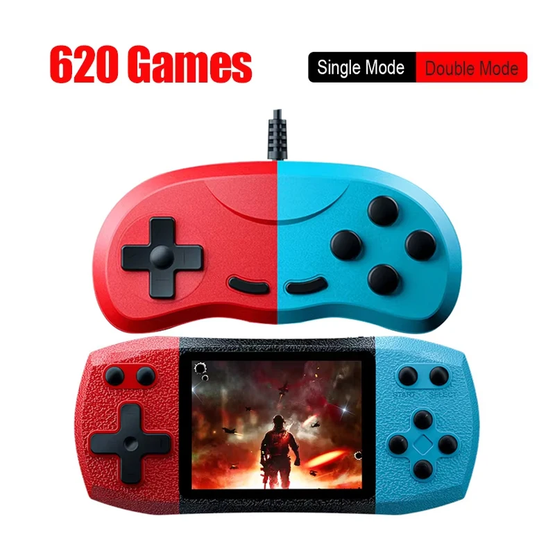 2.4 Inch Retro Video Game Console Built in 620 Classic Games Portable Handheld Game Player Rechargeable Console AV Ouput