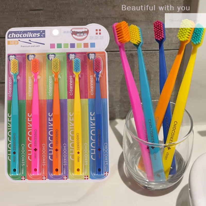 Ultra Soft Toothbrush Colored Men Women Adult Household Toothbrush Orthodontic Toothbrush Oral Hygiene For Sensitive Gum