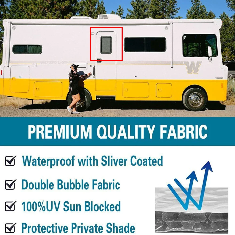 RV Sunshade Covers Door Window Sun Shield Cover for Motorhome Camper Caravan Windshield Reflective Protect Shade