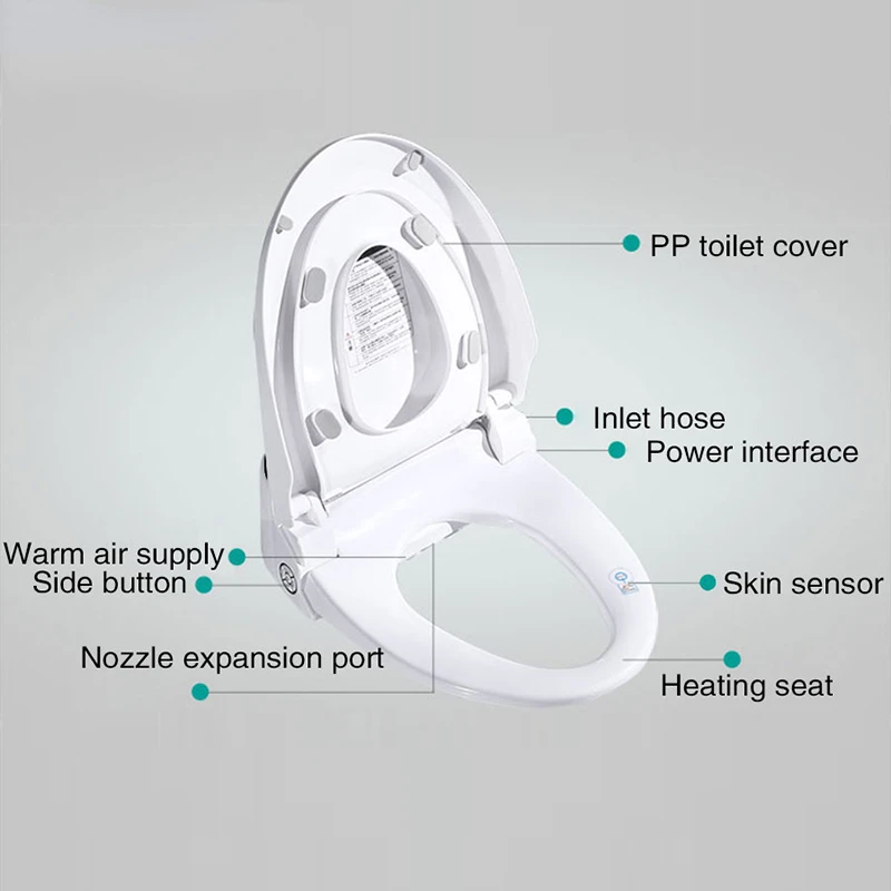 Imagem -06 - Capa Bidé Eletrônica para Banheiro Assento Sanitário Inteligente Aquecimento Instantâneo Inteligente Cuidados de Saúde