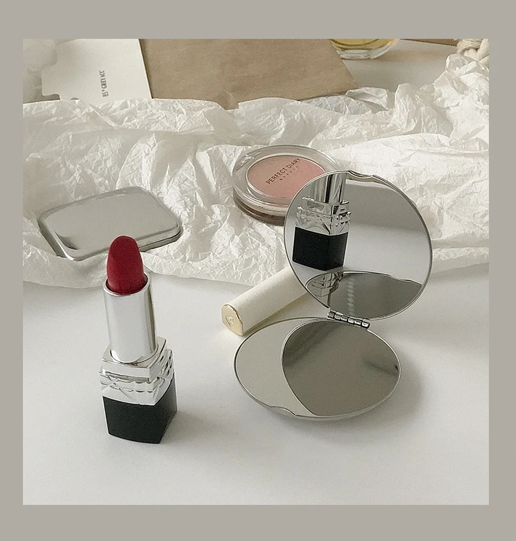 휴대용 여성용 스테인리스 스틸 메이크업 거울 손거울 접이식 화장 거울 다양한 모양