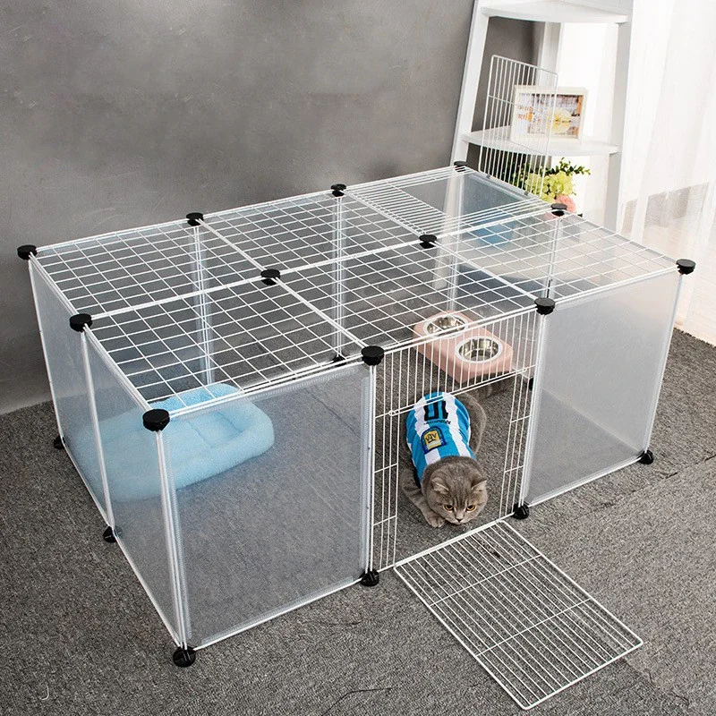 

DIY Pet Cat Cage Fences Indoor Large Indoor House Outdoor Large Cat House Villa Multi Door Window Folding Detachable