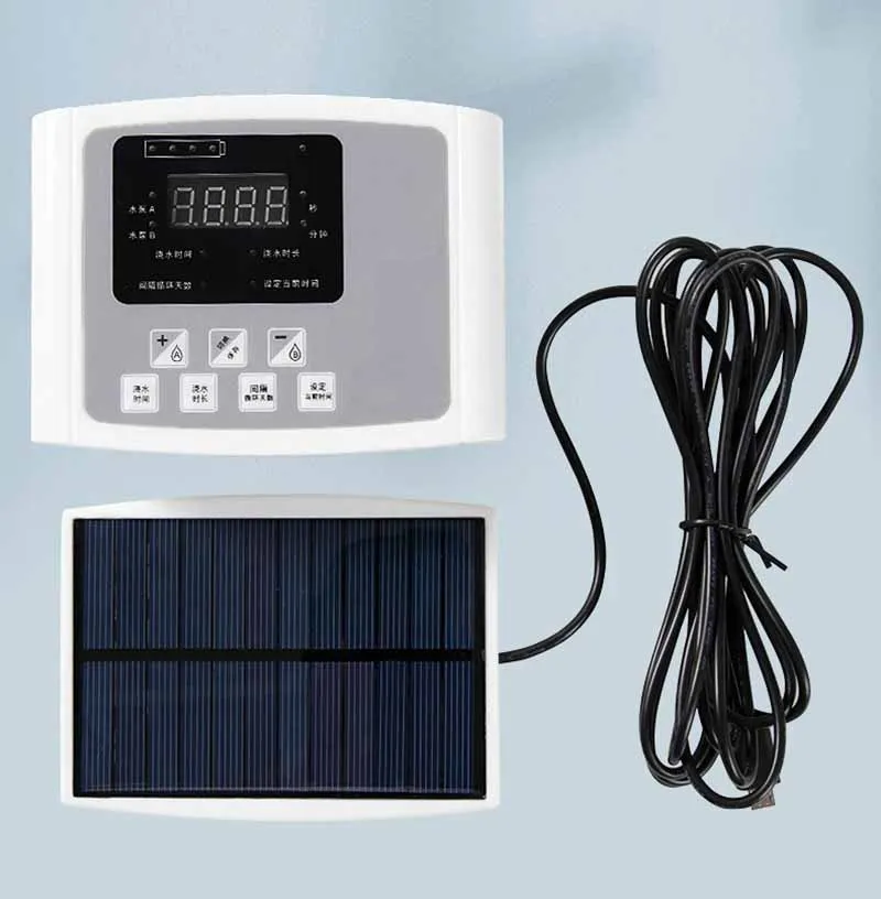 Garten-Tropfbewässerungsgerät, Doppelpumpen-Controller, Timer-System, solarenergie, intelligentes automatisches Bewässerungsgerät für Pflanzen – Detail 2
