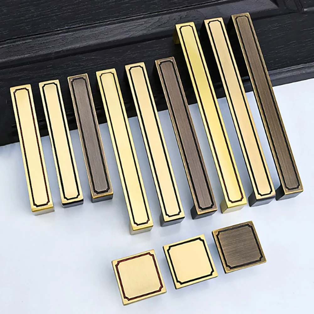 

New Chinese Style Cabinet Handle Solid Brass Wardrobe Cabinet Drawer Window Door Handle Length 34mm-160mm Single/Double Hole
