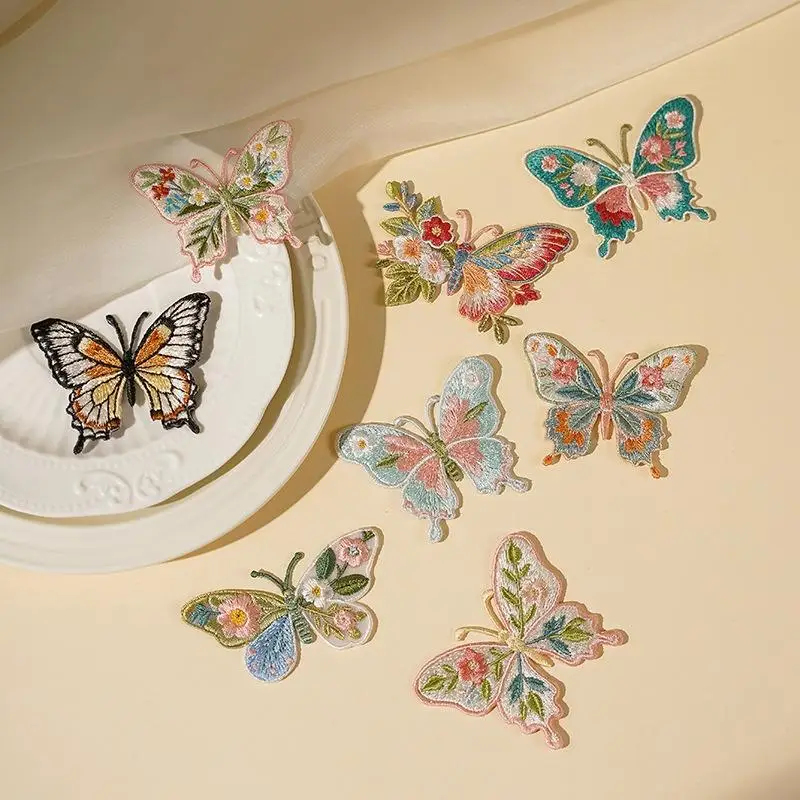 Long Lasting Butterfly Heat Transfer Patches Iron On Embroidery Style for Jackets Jeans Hats Clothing Custom DIY Decor