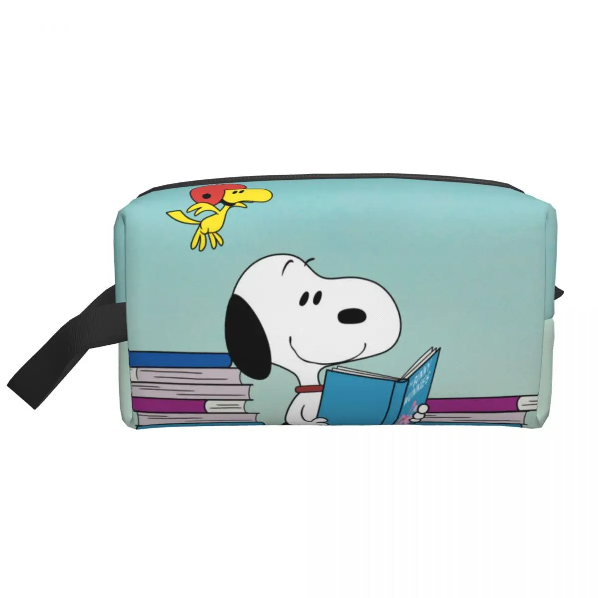 Custom Snoopys Dog Reading Cortoon Comic Travel Toiletry Bag Women Beagle Cosmetic Makeup Bag Beauty Storage Bags Dopp Kit Case