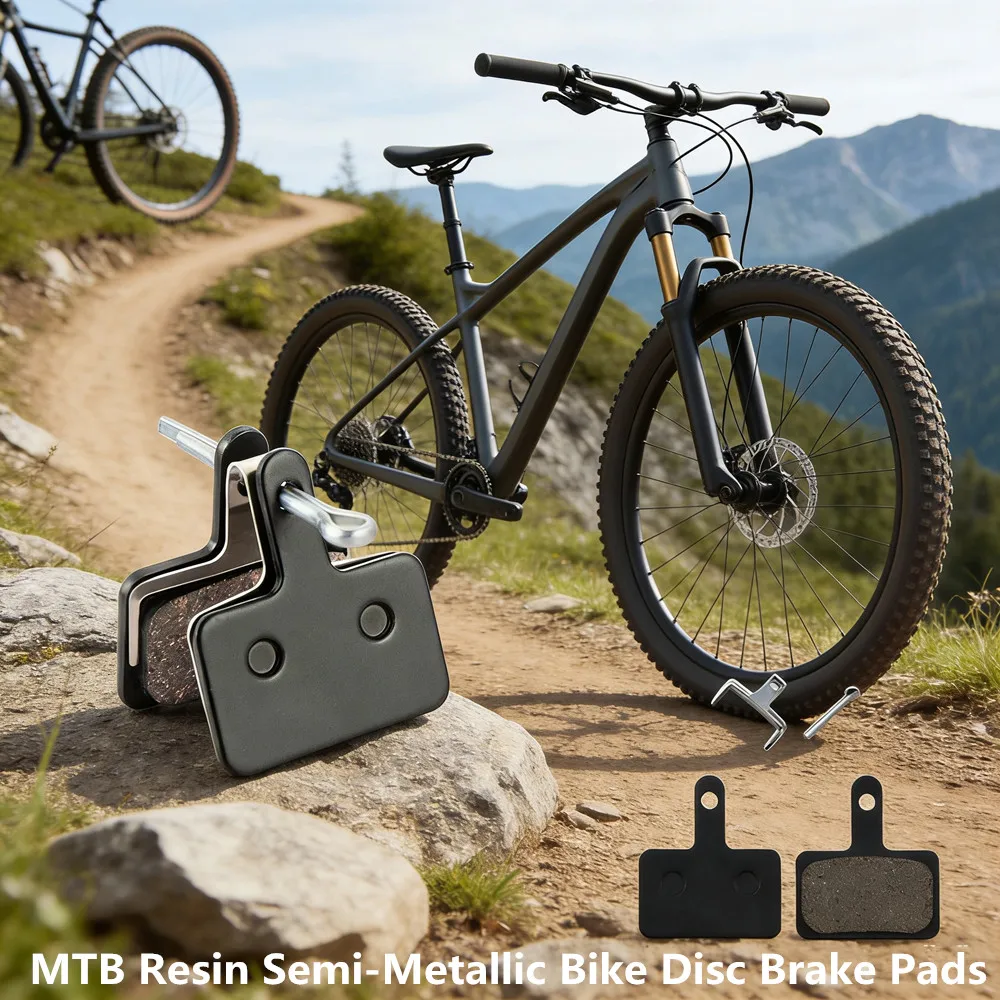 2 Stück MTB Fahrrad Mountainbike Scheibenbremsbeläge Harz Halbmetallisch für SHIMANO Deore M355/M495/M515/M475/M395/M525/C501/C601