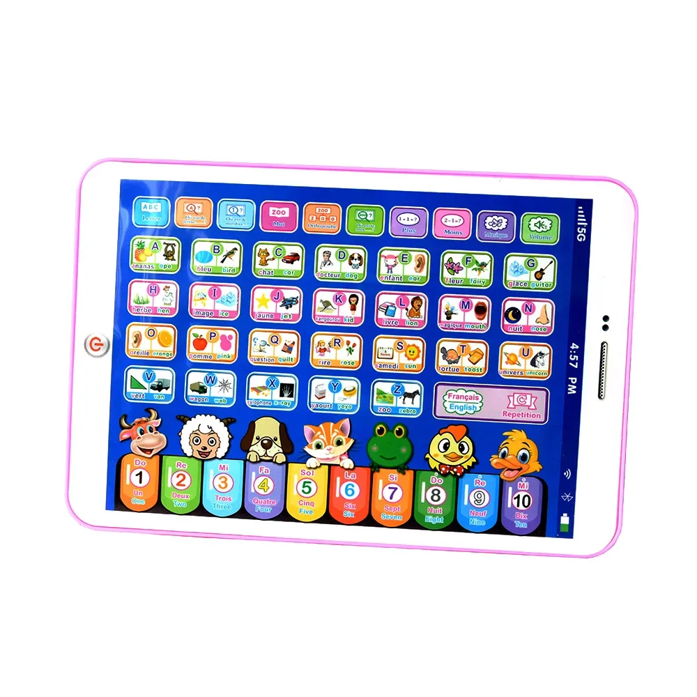 Arabski francuski angielski maszyna do czytania maszyna do nauki słów zabawki typu tablet Pad podkładka pod laptopa nauka zabawki edukacyjne dla dzieci prezent