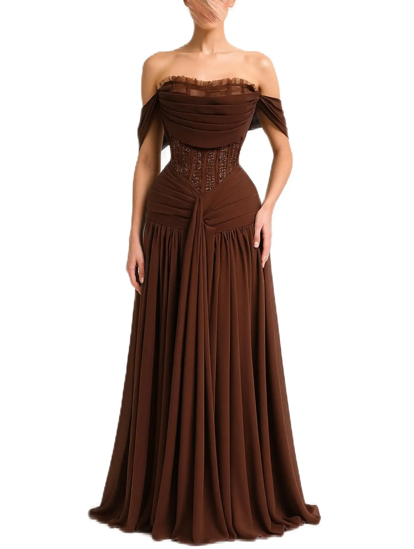 ชุดเพื่อนเจ้าสาวรุ่นจูเนียร์แบบสั่งตัด Ypmwzx ทรงหวาน คอวี ทรงเอไลน์ ยาวกรอมพื้น ชุดแม่เจ้าสาว vestido فساتين