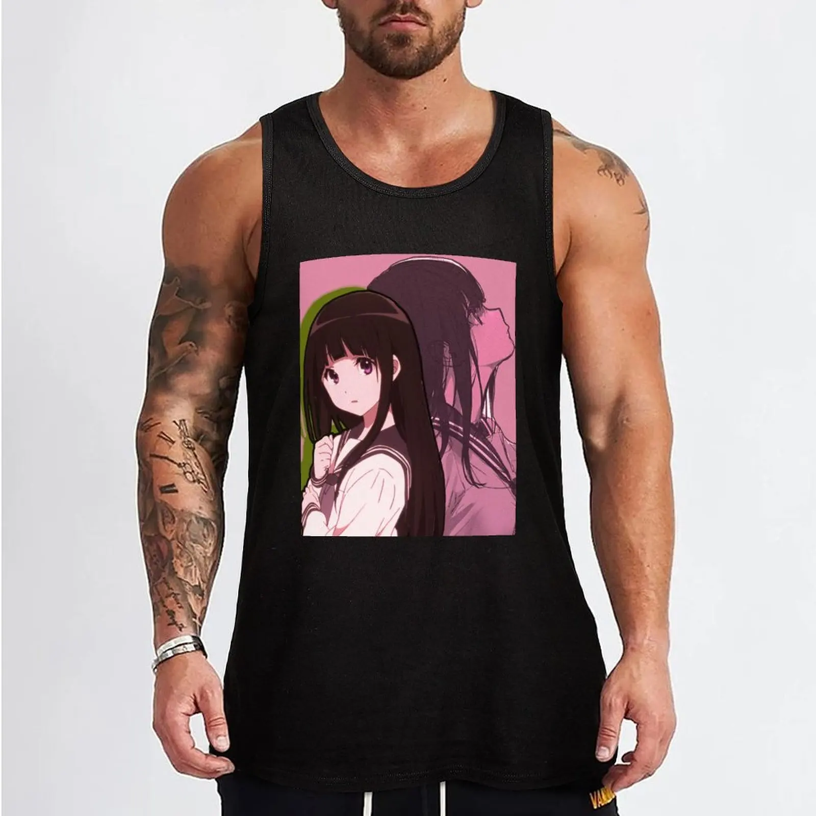 Chitanda Eru (HYOUKA) Tank Top vest for men sleeveless shirt man gym