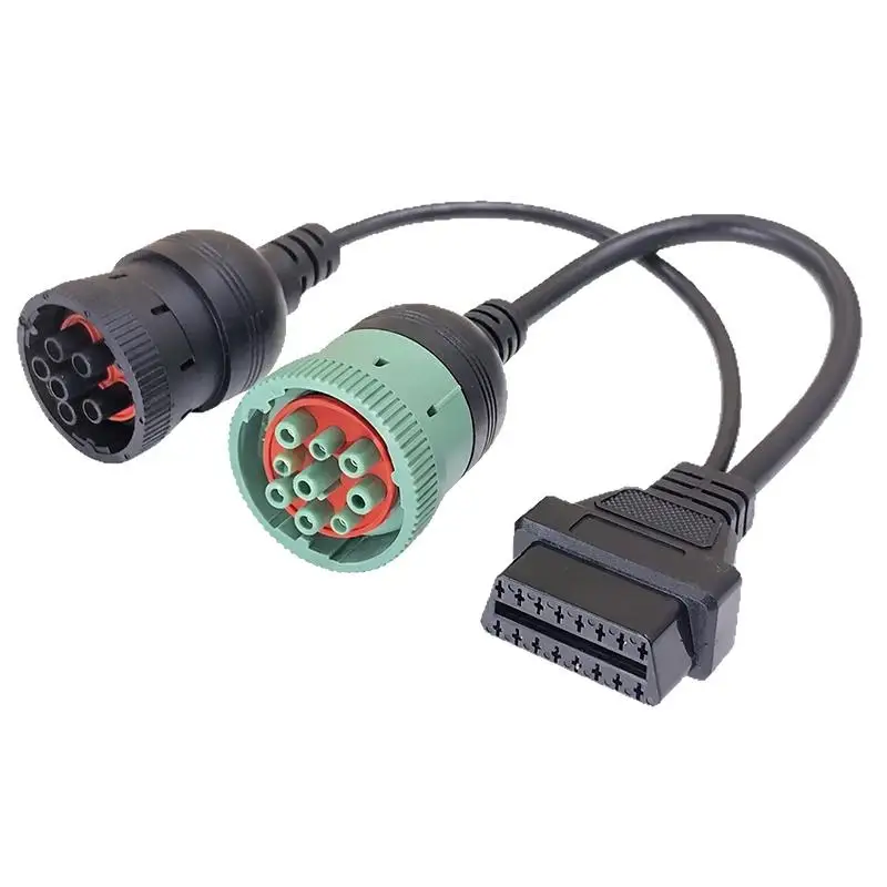 Anti Wear OBD2 Truck Diagnostic Tool Cable 16 Pin SAE J1708 J1939 Connector for Long Term Auto Repair Use