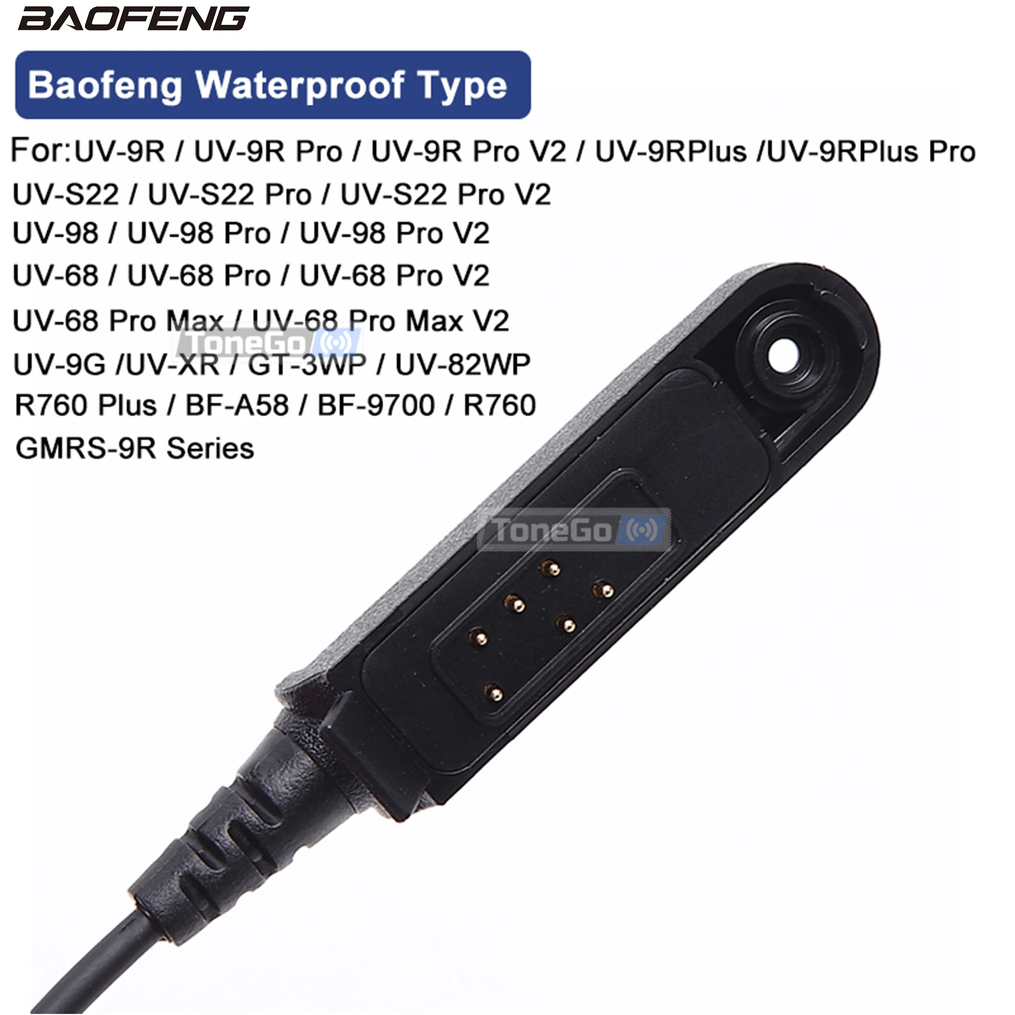 Baofeng UV-9R Plus اسلكية تخاطب سماعة مقاوم للماء نوع الصوتية سماعة أنبوبية UV68 برو ماكس V2 PTT سماعة ل 9R UV-XR GT-3WP #2