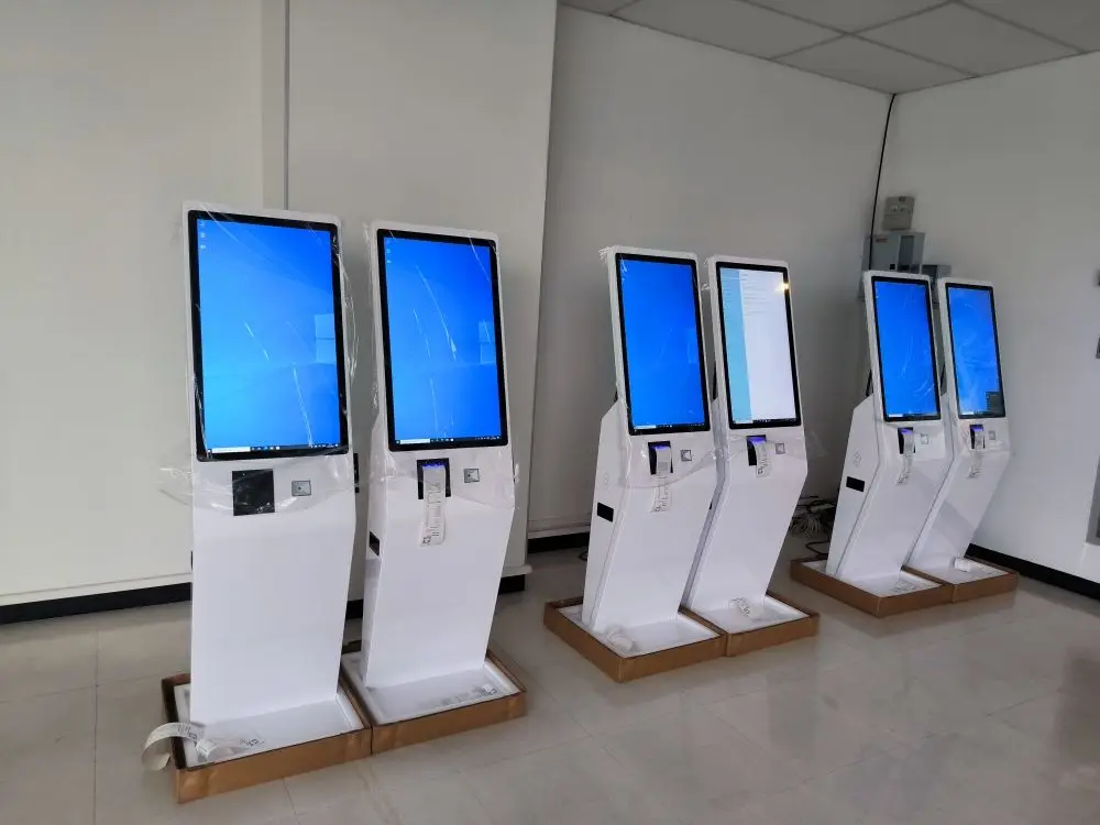 32 Inch POS Floor Stand Or Wall Mount Food Ordering Kiosks Self Service Payment Kiosk Restaurant With NFC Thermal Printer