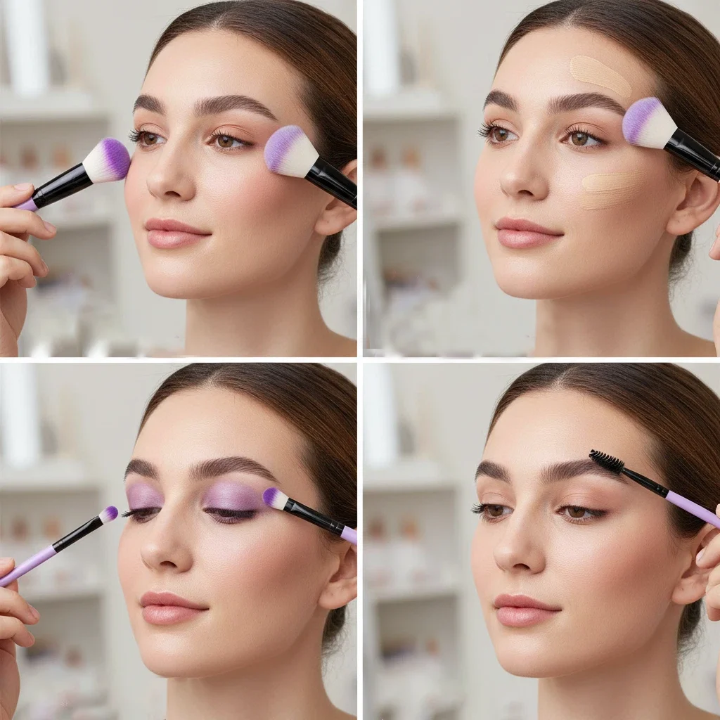 24PCS Set di pennelli per trucco Fondotinta Correttore in polvere Ombretto Pennello per fard Kabuki Miscelazione Strumento di bellezza cosmetica per il viso