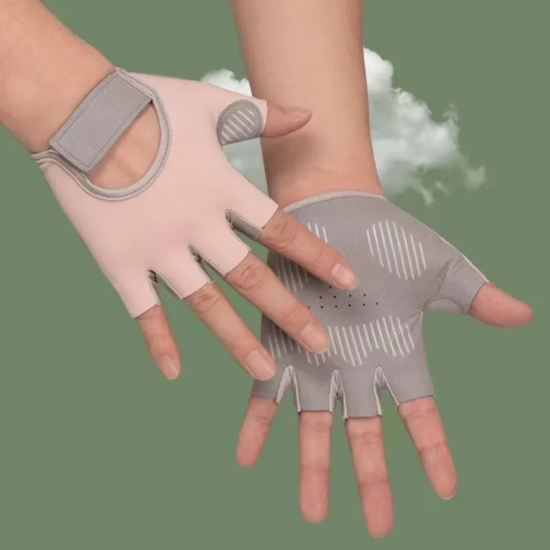 Male Female Half Finger Bicycle Gloves Non slip Fitness Training Gloves Suitable for Gyms Yoga Weightlifting Multi functional