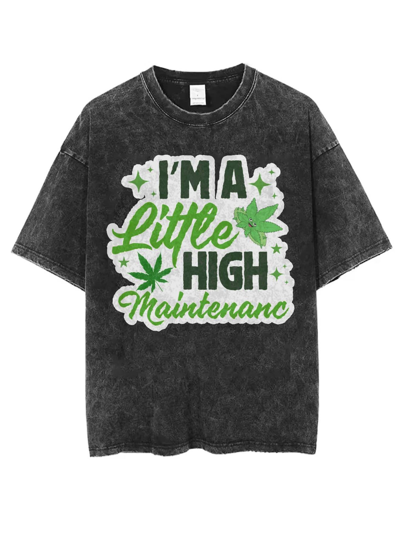 

I'm A Little High Maintenanc holly jolly Christmas Unisex Black Washed T-Shirt Comfortable Loose Fit for Men Women for Christmas