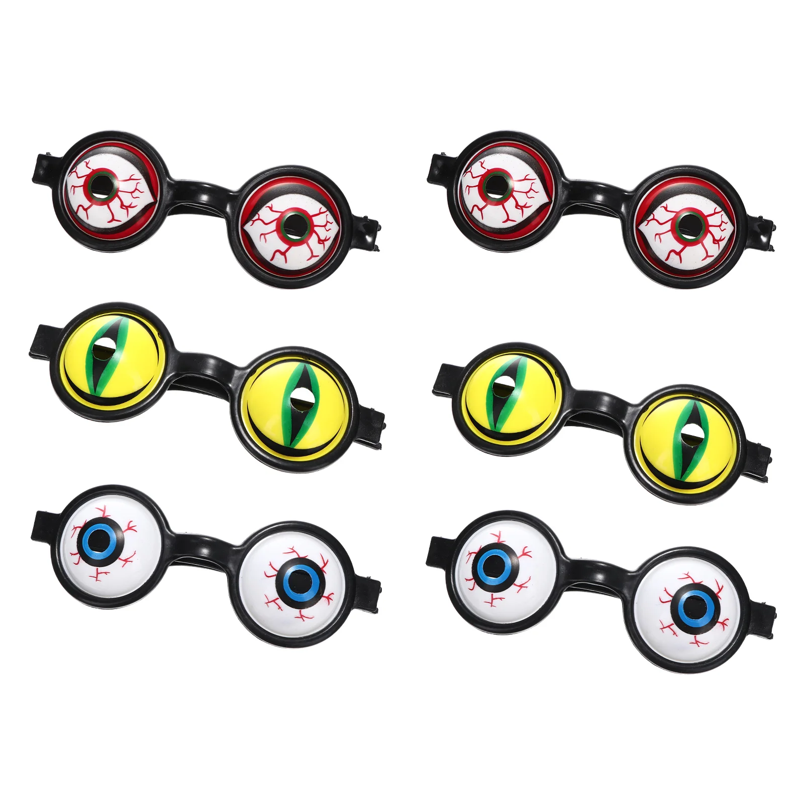 6 Pcs Halloween Glasses Party Accessory Steam Punk Goggles Googly Eye Haloween Cups Pocket Watches