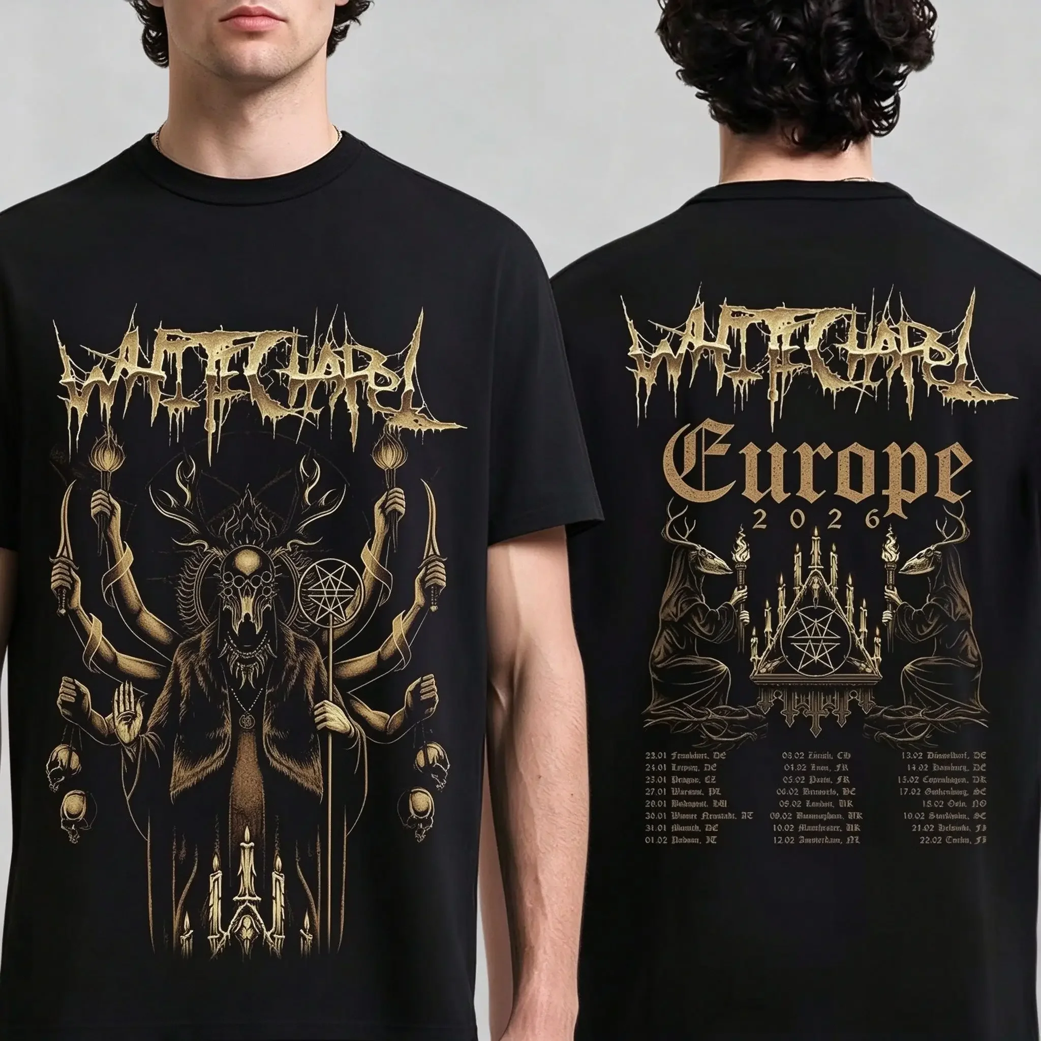 2026 Aborted Death Metal Band La Grande Mascarade Graphic Tee Cotton T Shirt Extreme Metal Concert Merch Vintage  Streetwear Top