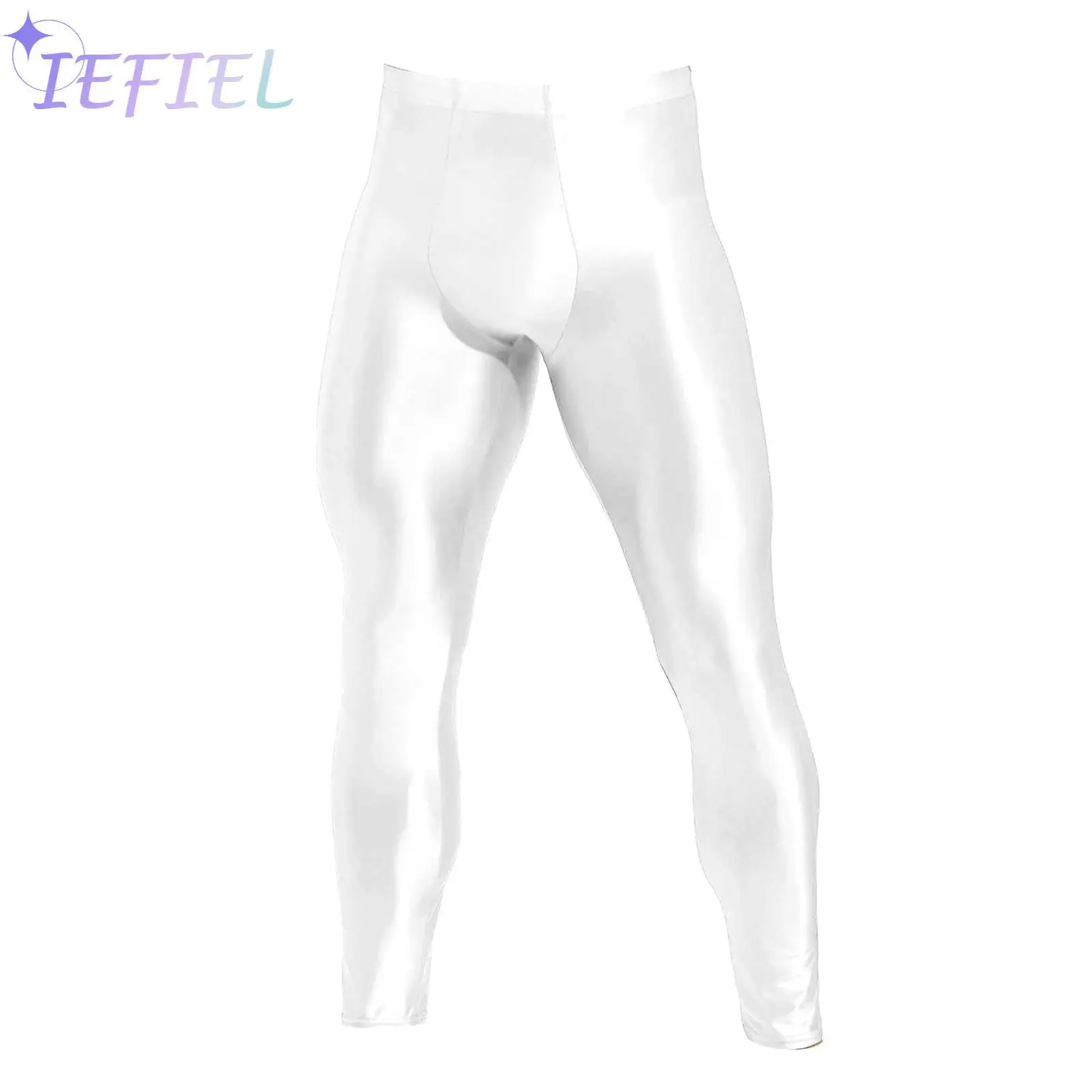 Homens meias elásticas meia-calça leggings óleo brilhante lingerie sexy collants correndo ginásio de fitness treino calças magras bottoms