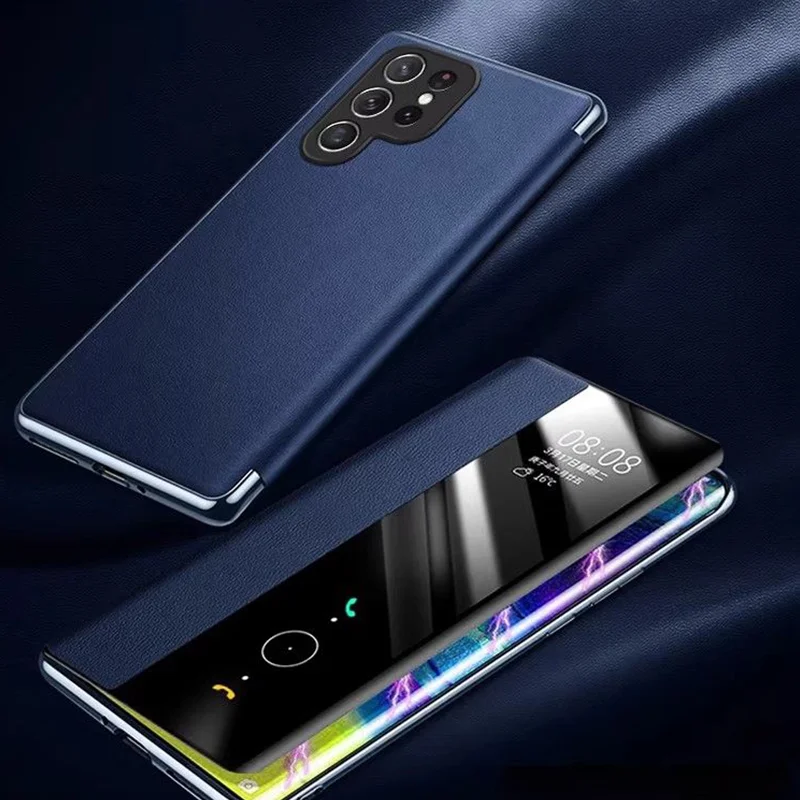 For Samsung S26 Ultra Case Clear Window View PU Leather Flip Case For Samsung Galaxy S26 Phone Cover S26+ S 26 Plus Fundas