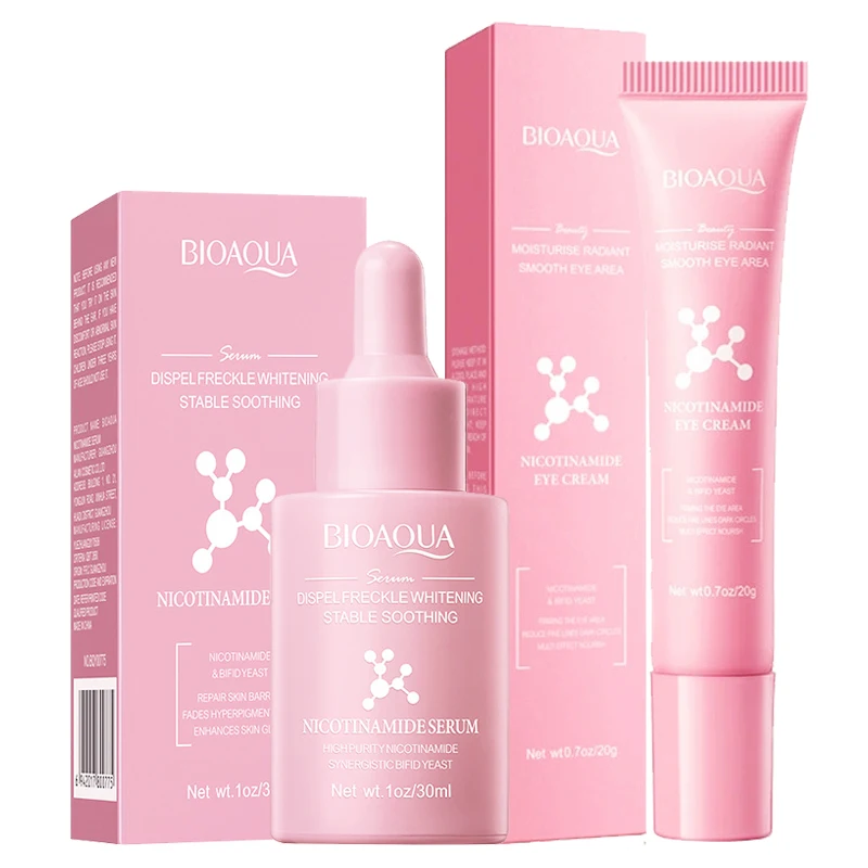 BIOAQUA نيكوتيناميد مجموعات العناية بالبشرة ترطيب مصل الوجه مكافحة الشيخوخة مكافحة الهالات السوداء كريم عين الوجه السفر حجم العناية بالبشرة