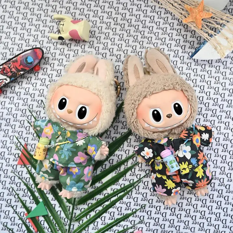 

Одежда для кукол Ropa labubu v1/v2/v3, летняя рубашка, куртка, пляжная одежда с цветочным принтом, юбка, одежда, аксессуары для кукол