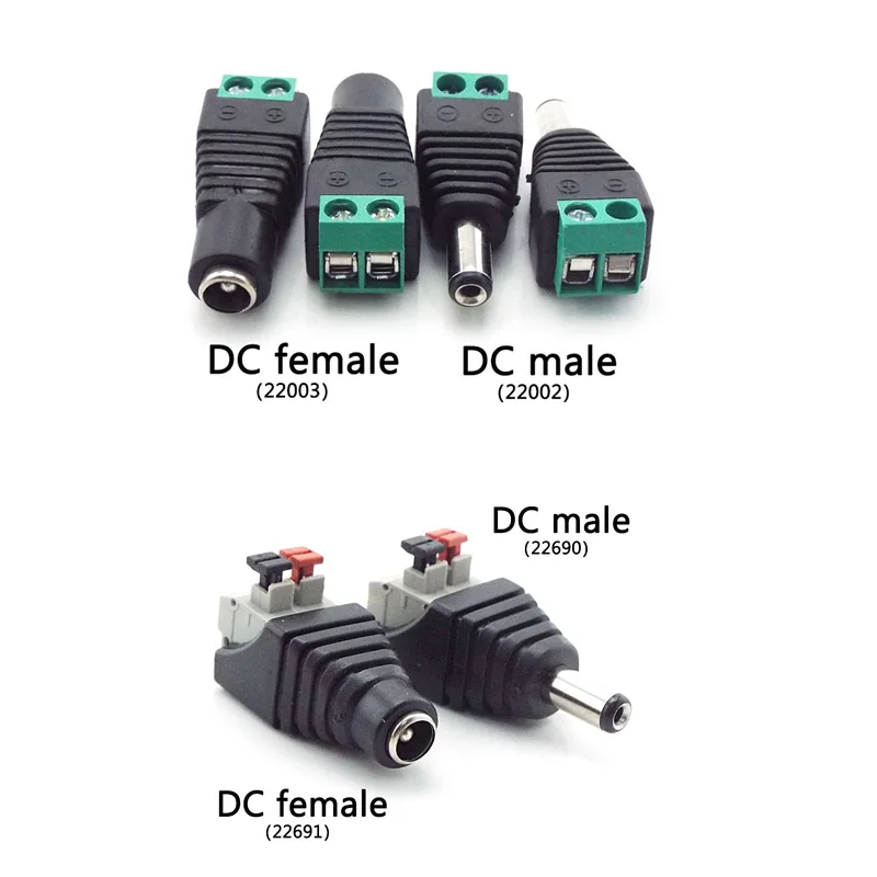 Splitter Adapter Connector 1 Female to 2 3 4 5 6 8 Male Way DC Power Jack Plug Cable 12V 5.5mm*2.1mm For CCTV Camera LED Strip