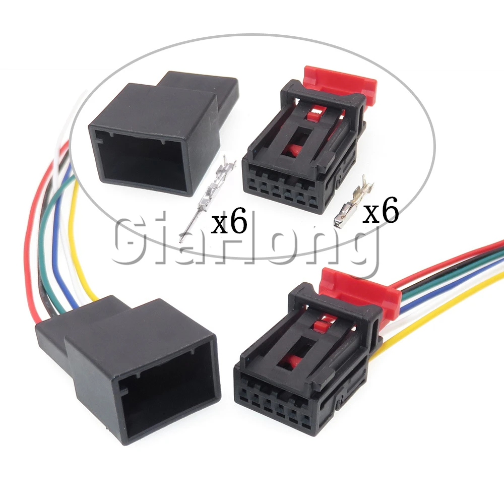 

1 Set 6 Ways Car Starter Cable Harness Plug Electrical Connector for VW Audi 5Q0972706 Automobile Socket