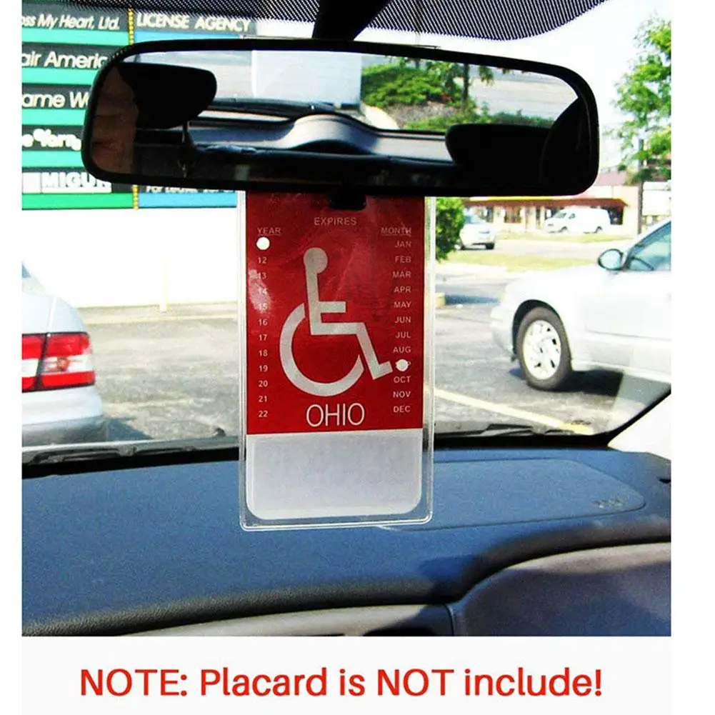 1pcs Transparent PVC Placard Hook Bag Disabled Slogan Bag Tag Plate License Parking Hook Storage Bag K1W5