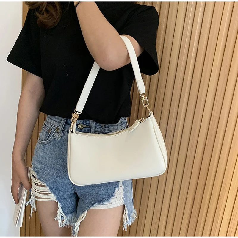 Hobo-Kettenriemen-Umhängetasche, Vintage Leichte Casual Handtasche, Einfarbige Pendler-Arbeits-Reise-Damentasche – Detail 11